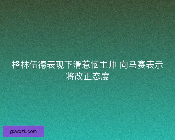 格林伍德表现下滑惹恼主帅 向马赛表示将改正态度 格林伍德表现下滑惹恼主帅 向马赛表示将改正态度
