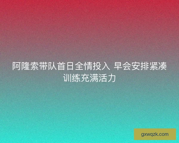 阿隆索带队首日全情投入 早会安排紧凑训练充满活力