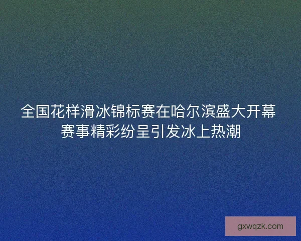 全国花样滑冰锦标赛在哈尔滨盛大开幕 赛事精彩纷呈引发冰上热潮