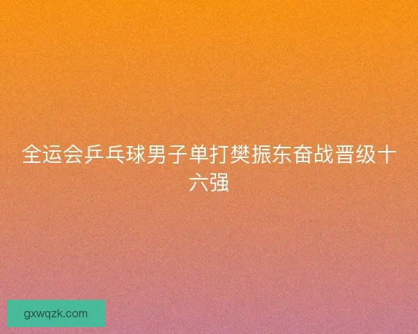 全运会乒乓球男子单打樊振东奋战晋级十六强